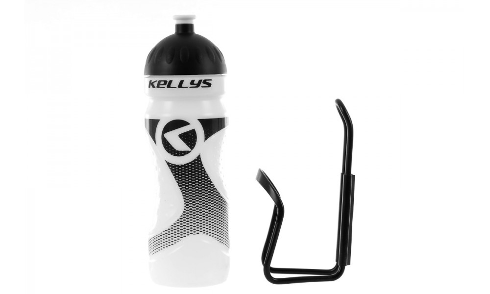 Bidon rowerowy KLS Sport 022 700ml + koszyk bidonu - biały