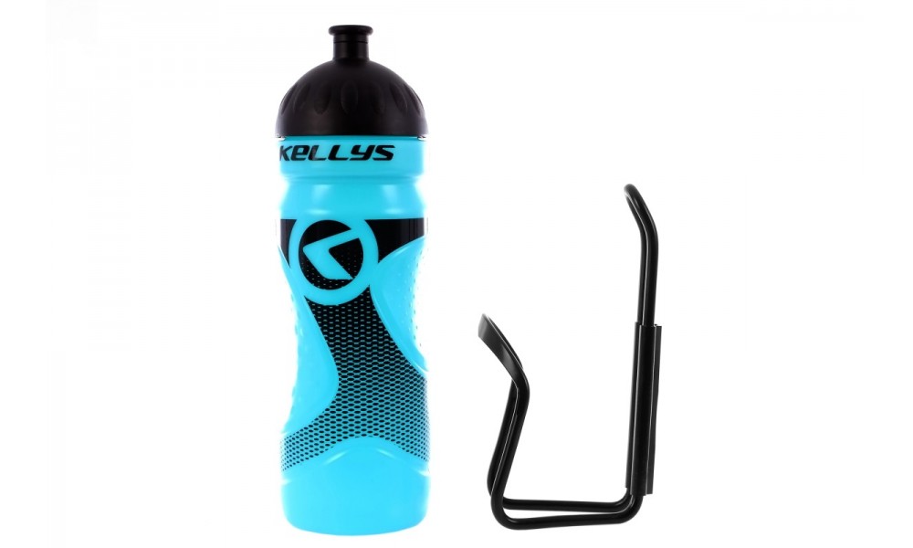 Bidon rowerowy KLS Sport 022 700ml + koszyk bidonu - turkusowy