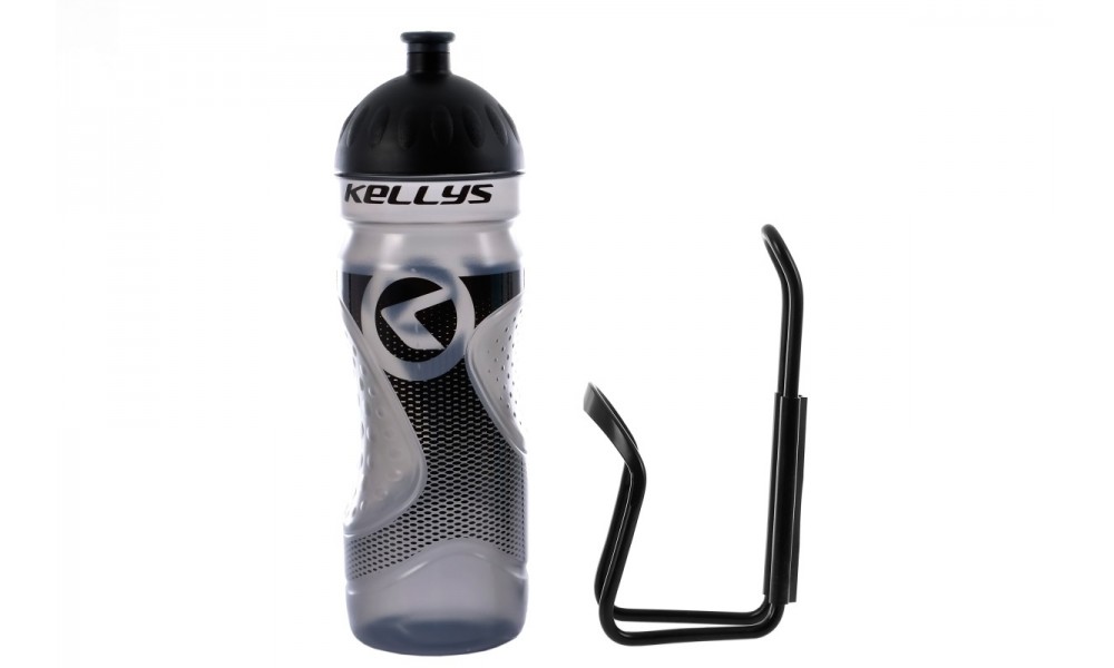 Bidon rowerowy KLS Sport 022 700ml + koszyk bidonu - antracytowy