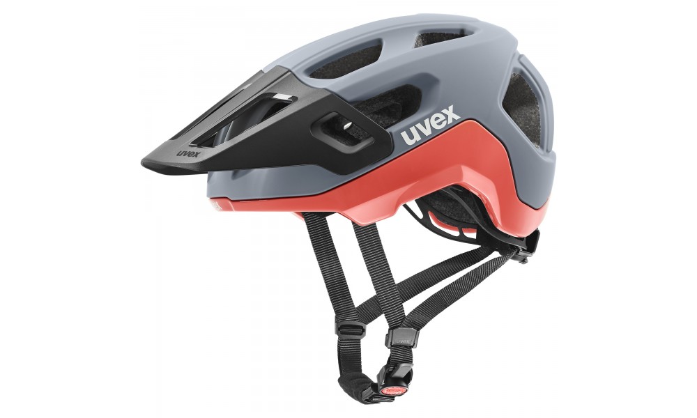 Kask rowerowy Uvex React  - szaro-pomarańczowy