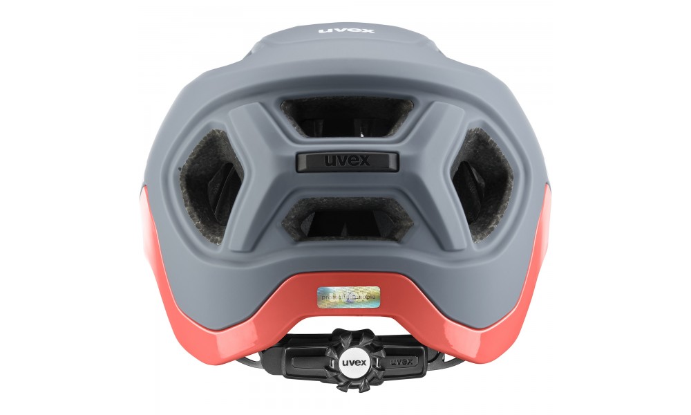 Kask rowerowy Uvex React  - szaro-pomarańczowy