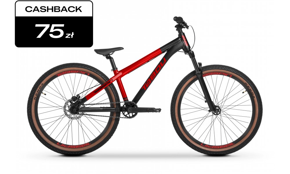 Rower dirt TABOU TABSPIN 1.0 2025 - czarno-czerwony