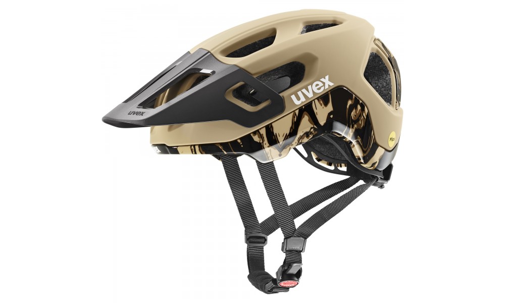 Kask rowerowy Uvex React MIPS - beżowo-czarny