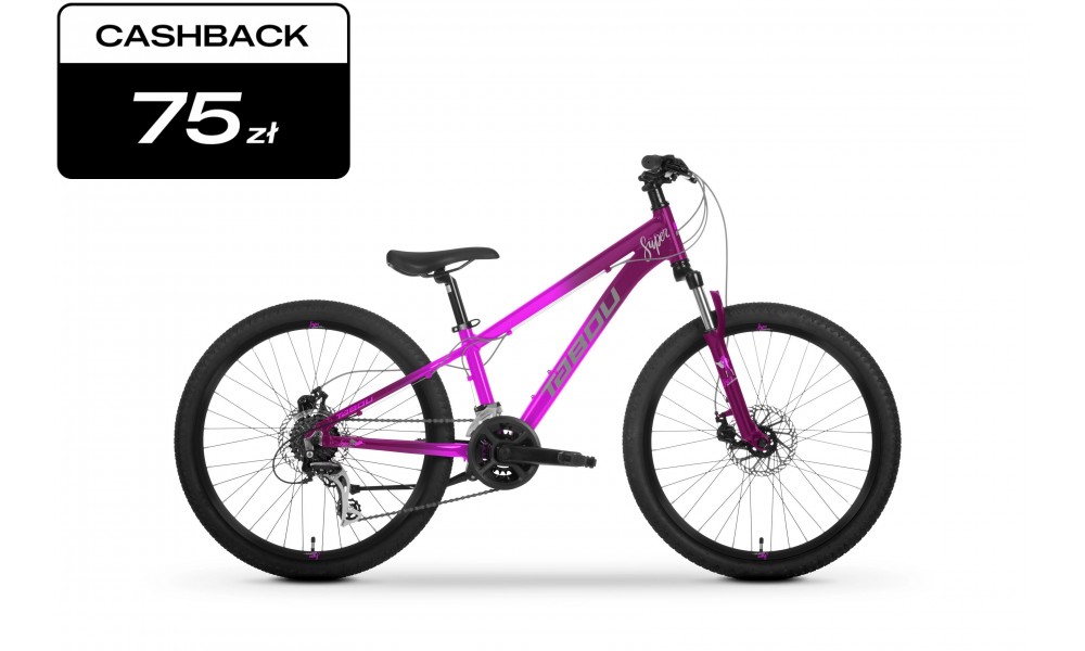 Rower młodzieżowy Tabou Supergirl 24 1.0 2025 - różowo-fioletowy