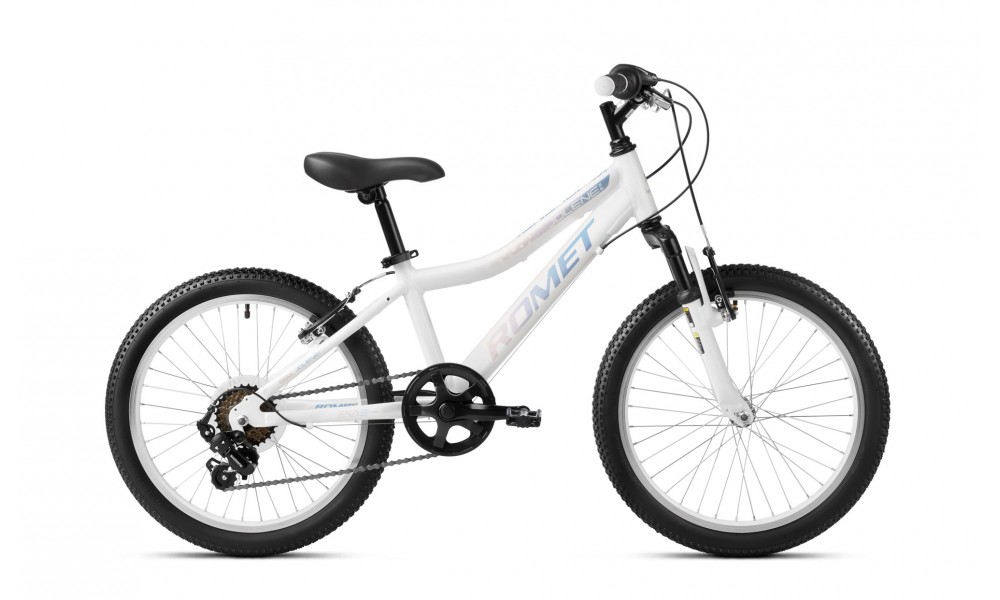 Rower dziecięcy Romet Jolene 20 KID 2  - biało-fioletowo-różowy