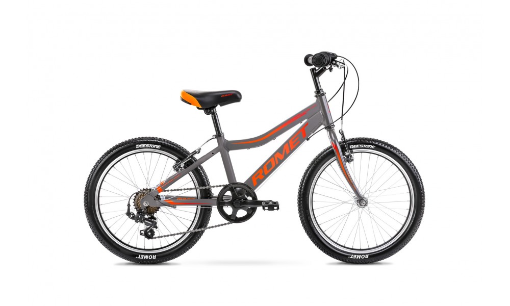 Rower dziecięcy Romet Rambler 20 Kid 1  - grafitowo-czerwono-pomarańczowy
