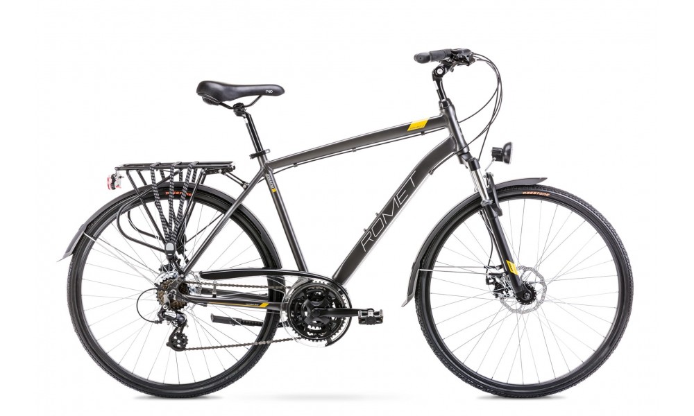 Rower trekkingowy Romet Wagant 2  - grafitowo-żółtozłoty
