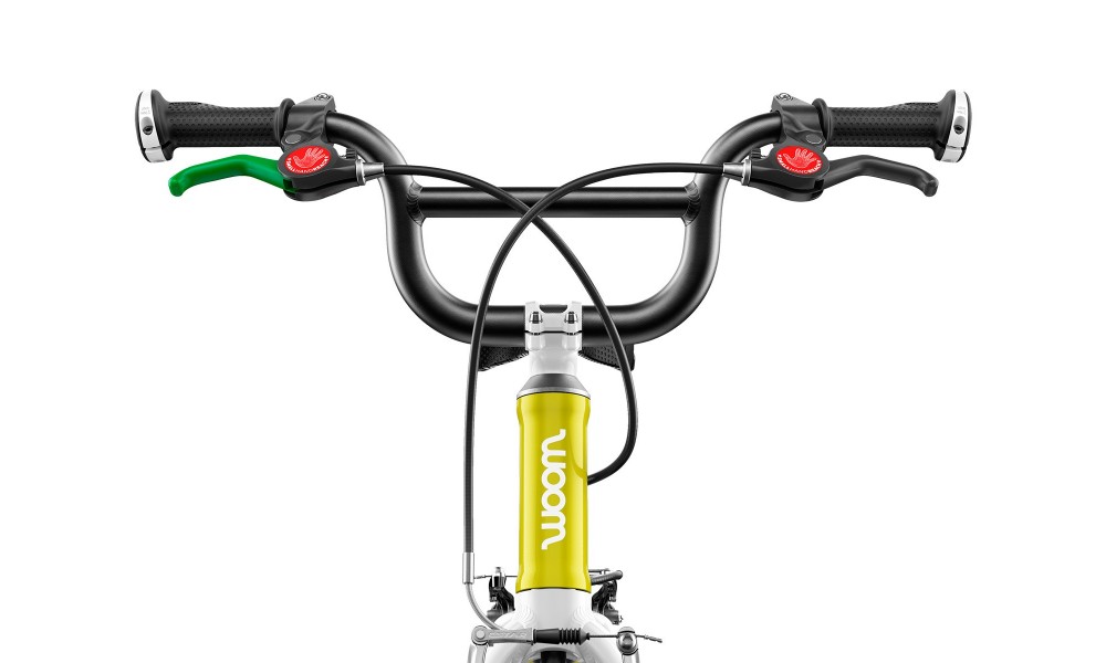 Rower dziecięcy Woom 2 14"  + podpórka Leggie S - zielony-żółty