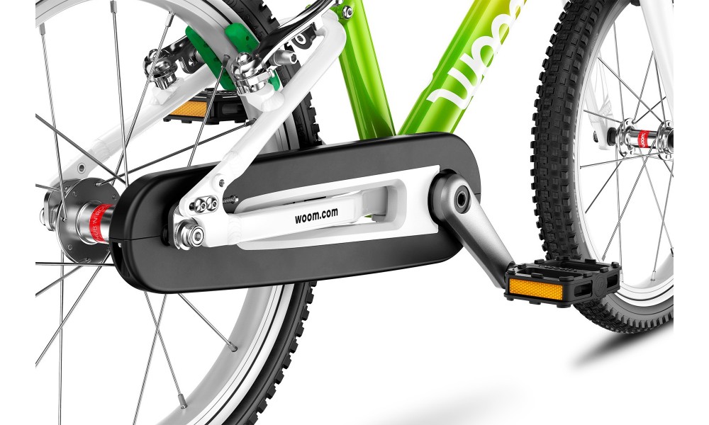 Rower dziecięcy Woom 2 14"  + podpórka Leggie S - zielony-żółty