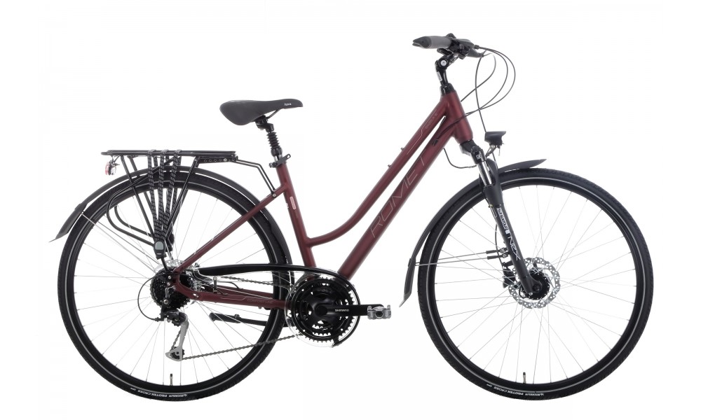 Rower trekkingowy Romet Gazela 6 - bordowo-grafitowy