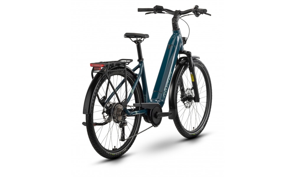 Rower miejski elektryczny R-Raymon Metmo - niebiesko-miętowy