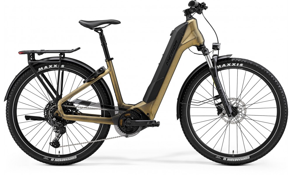 Rower miejski elektryczny Merida eSpresso CC 500 EQ 2025 - złoty-czarny