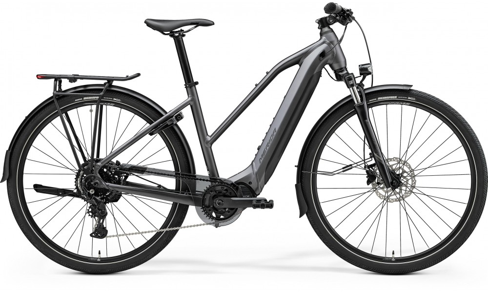 Rower miejski elektryczny Merida eSpresso 400 EQ Lady 2025 - srebrno-czarny