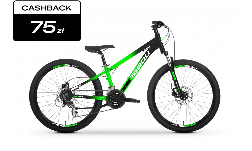 Rower młodzieżowy Tabou Badboy 24 1.0 2025 - zielony-czarny