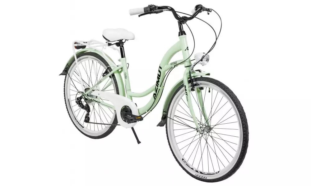 Rower miejski Azimut Vintage 26 TX7 - miętowo-biały