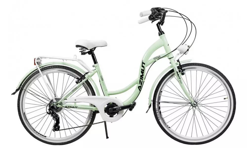 Rower miejski Azimut Vintage 26 TX7 - miętowo-biały