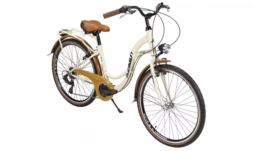 Rower miejski Azimut Vintage 26 TX7 - kremowo-brązowy
