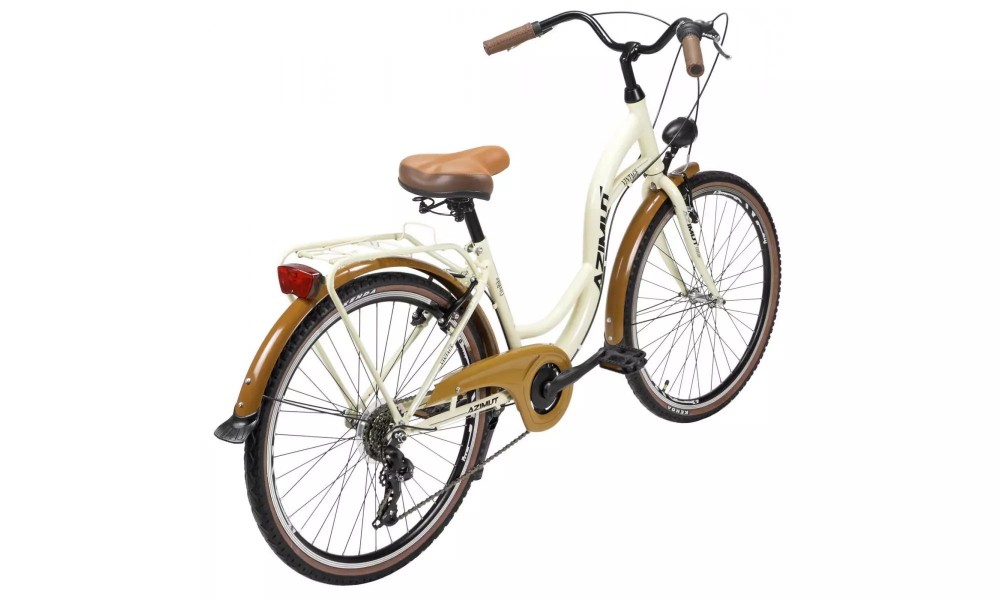 Rower miejski Azimut Vintage 26 TX7 - kremowo-brązowy