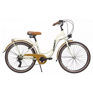 Rower miejski Azimut Vintage 26 TX7 - kremowo-brązowy 1