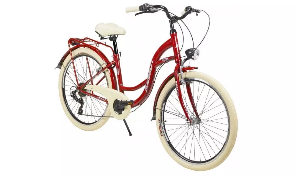 Rower miejski Azimut Vintage 26 TX7 - bordowo-biały