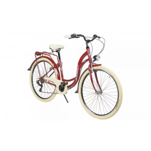 Rower miejski Azimut Vintage 28 TX7 - bordowo-biały 2