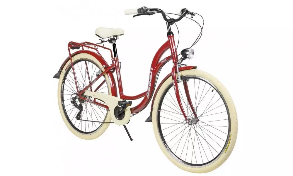 Rower miejski Azimut Vintage 28 TX7 - bordowo-biały