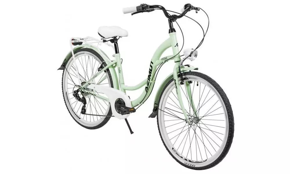 Rower miejski Azimut Vintage 28 TX7 - miętowy-biały