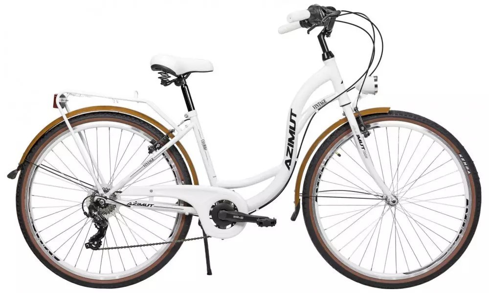 Rower miejski Azimut Vintage 28 TX7 - biało-beżowy
