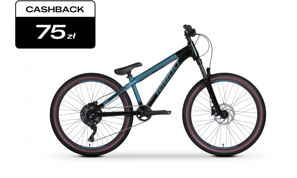 Rower dirt TABOU TABSPIN STUNT 2025 - czarno-turkusowy