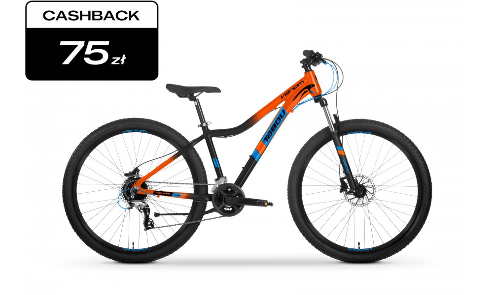 Rower młodzieżowy Tabou Venom 4.0 26 2025 - pomarańczowo-czarny