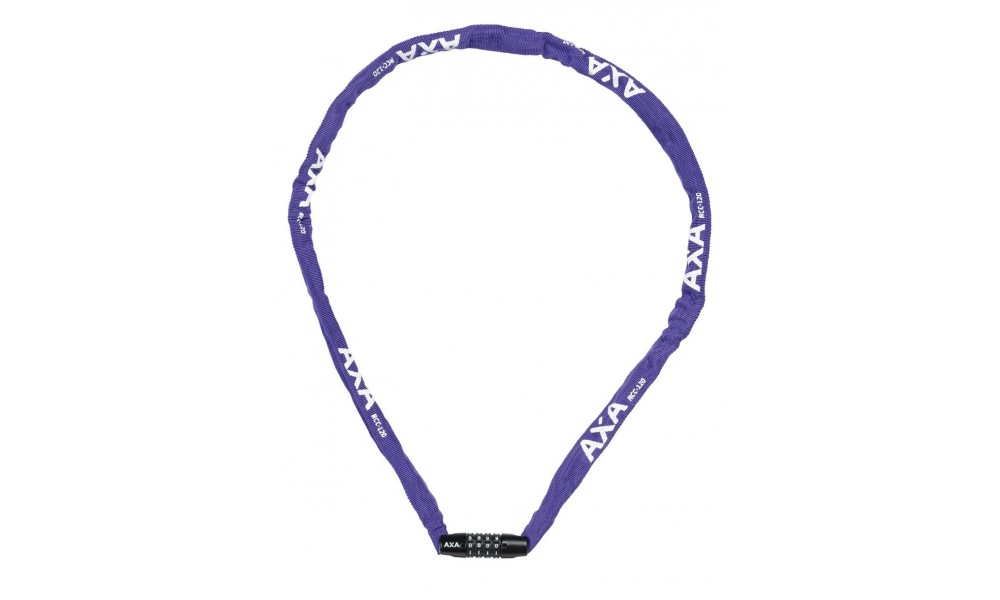 Zamek rowerowy AXA Chain Rigid 120cm/35mm szyfr - fioletowy