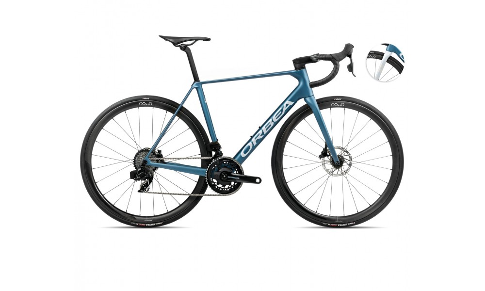 Rower szosowy Orbea Orca M21eTEAM PWR 2025 - niebiesko-srebrny