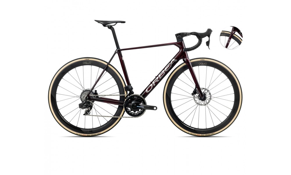 Rower szosowy Orbea Orca M21eLTD PWR 2025 - bordowo-srebrny