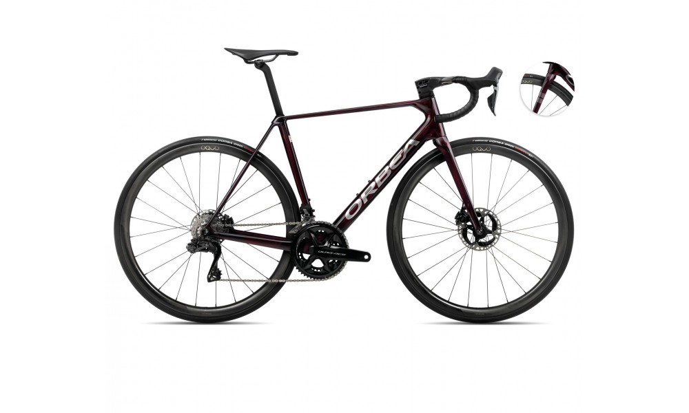 Rower szosowy Orbea Orca M10iLTD PWR 2025 - bordowo-srebrny