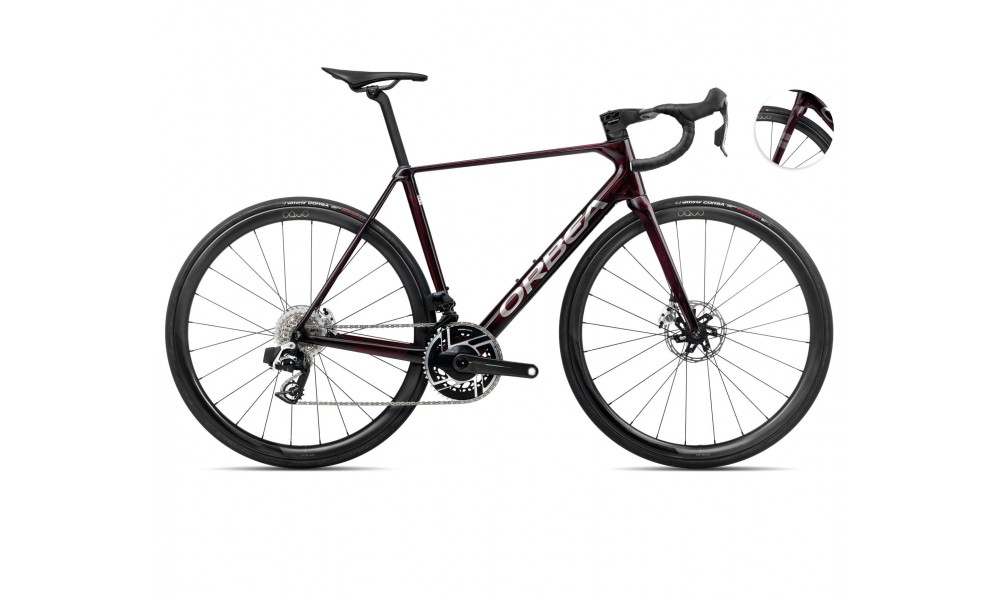 Rower szosowy Orbea Orca M11eLTD PWR 2025 - bordowo-srebrny