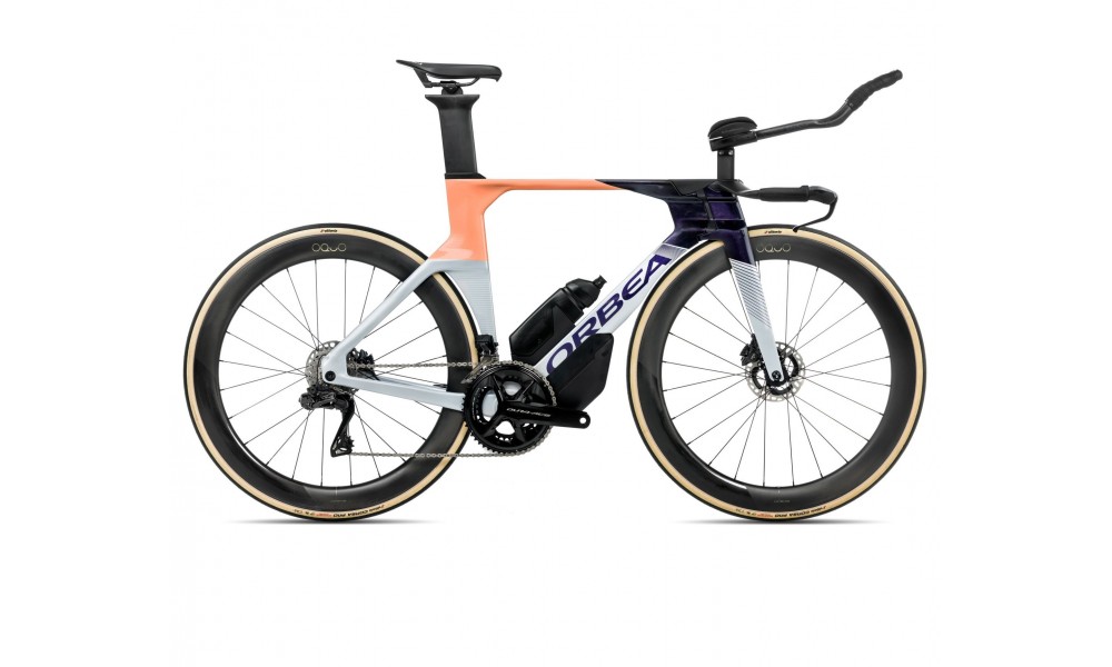 Rower triathlonowy Orbea Ordu M10iLTD 2025 - srebrno-fioletowo-pomarańczowy