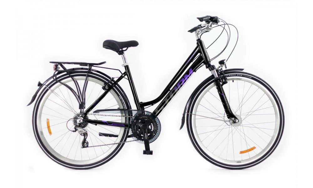 Rower trekkingowy Storm Marathon 4.0 Lady - czarno-fioletowy