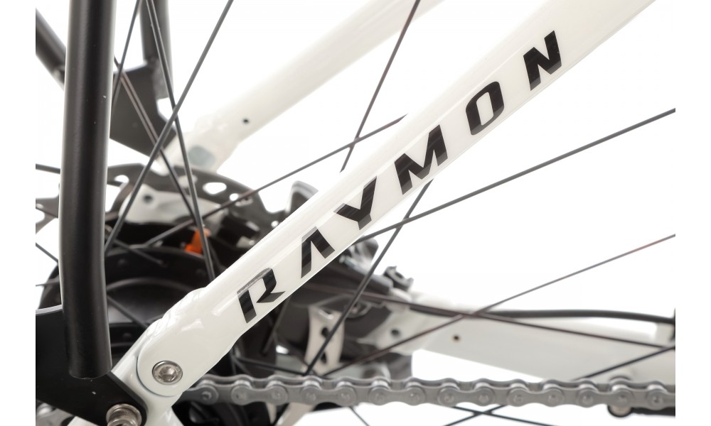 Rower miejski elektryczny R-Raymon CityRay E 7.0 CB - biało-czarny