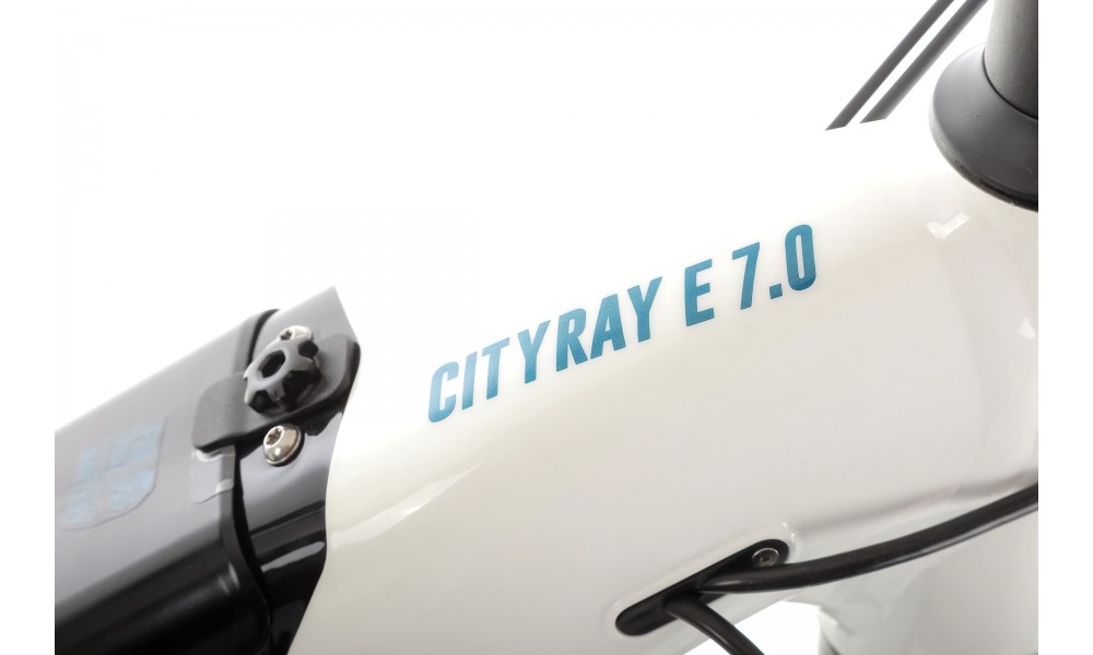 Rower miejski elektryczny R-Raymon CityRay E 7.0 CB - biało-czarny
