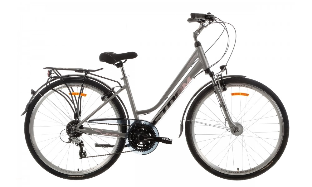 Rower trekkingowy Storm Marathon 4.0 Lady - srebrno-różowy