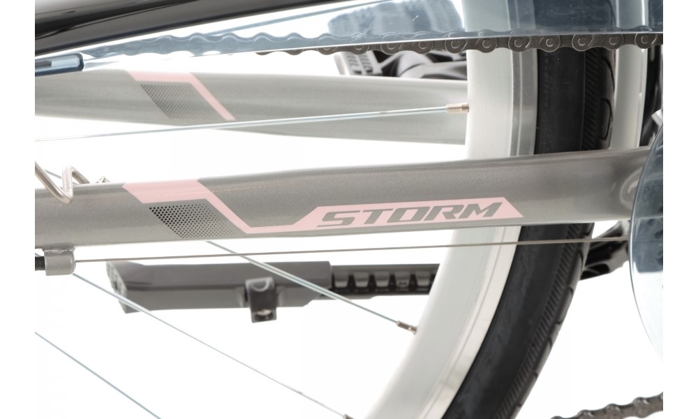 Rower trekkingowy Storm Marathon 4.0 Lady - srebrno-różowy