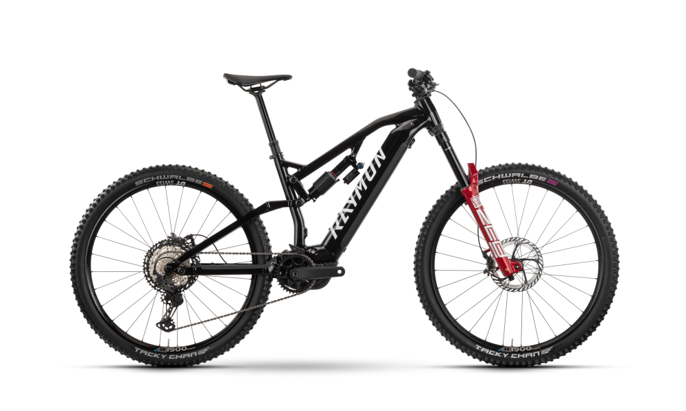 Rower górski elektryczny R-Raymon Trailray 170 Ultra - czarno-biało-czerwony