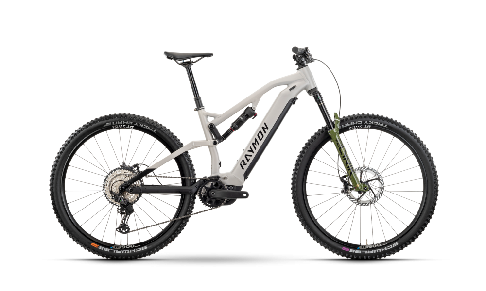 Rower górski elektryczny R-Raymon Trailray 150 Ultra - biało-czarno-zielony