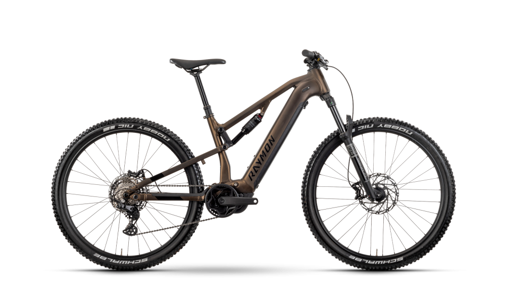 Rower górski elektryczny R-Raymon Trailray 120 Pro - brązowo-czarny