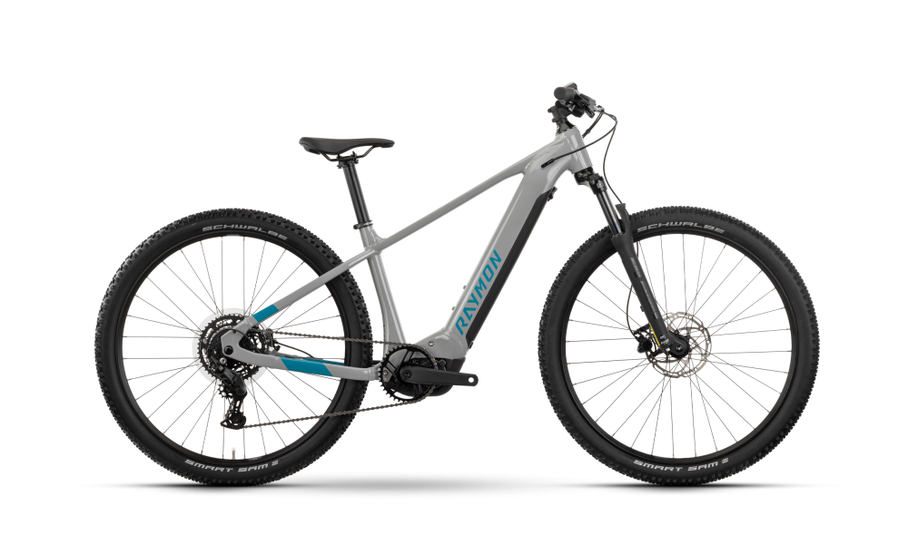 Rower górski elektryczny R-Raymon Hardray 500 - szaro-niebiesko-czarny