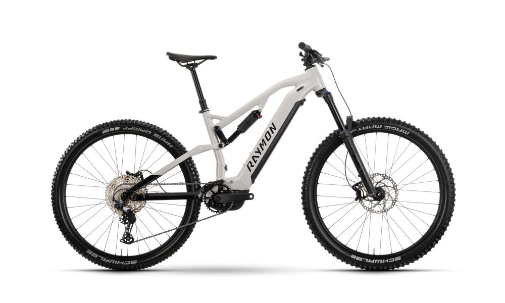 Rower górski elektryczny R-Raymon Trailray 150 - biało-czarny