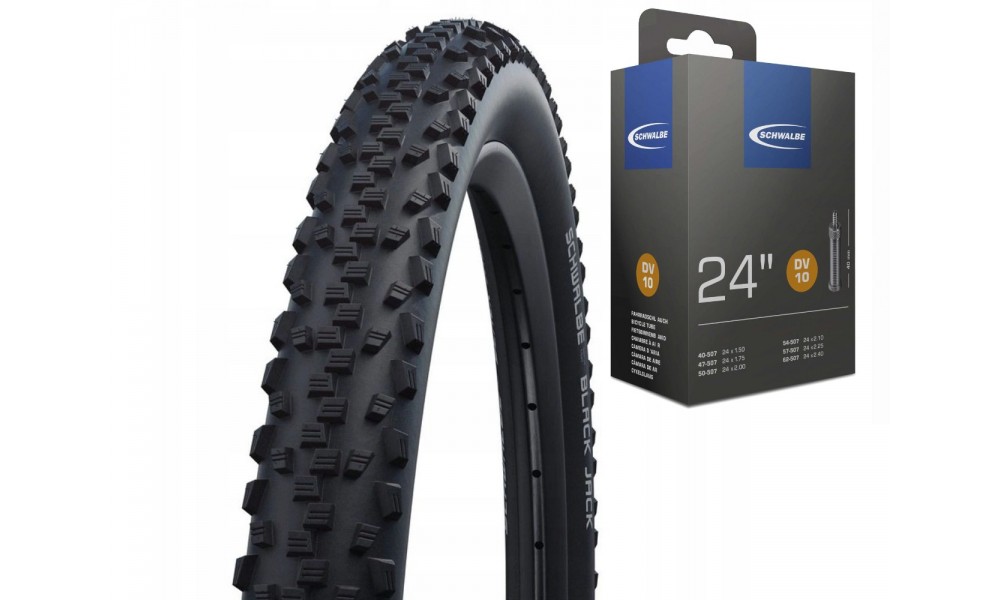 Zestaw opona Schwalbe Black Jack 24x2,10 LiteSkin + dętka Schwalbe