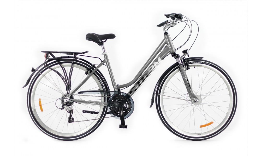 Rower trekkingowy Storm Marathon 4.0 Lady - srebrno-biały