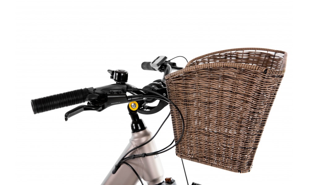 Rower miejski elektryczny ProEco by Romet Wave AN 1.0 2025 + koszyk - szampański