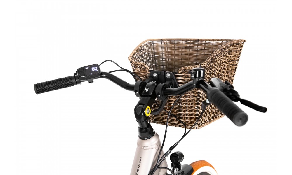 Rower miejski elektryczny ProEco by Romet Wave AN 1.0 2025 + koszyk - szampański